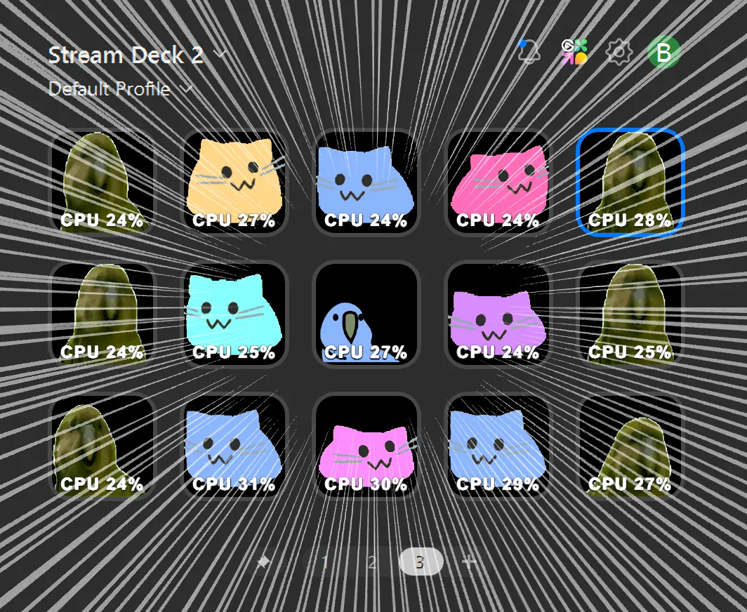 集中線とPartyParrotちゃんたち